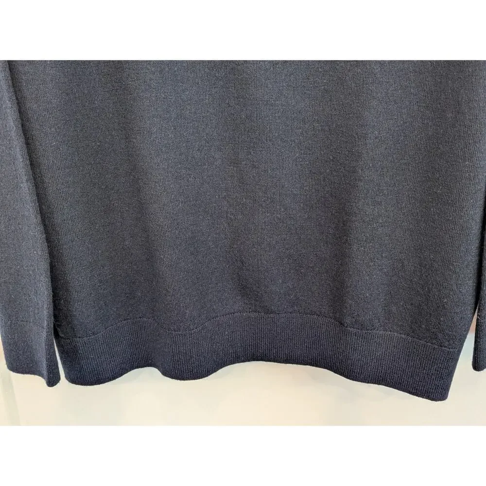 Banana Republic Men's 2XL Navy Blue Merino Wool V-Neck Sweater Pullover EUC